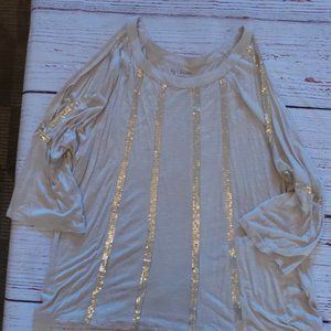 Chico's Cold Shoulder Size 3 Sequin Details